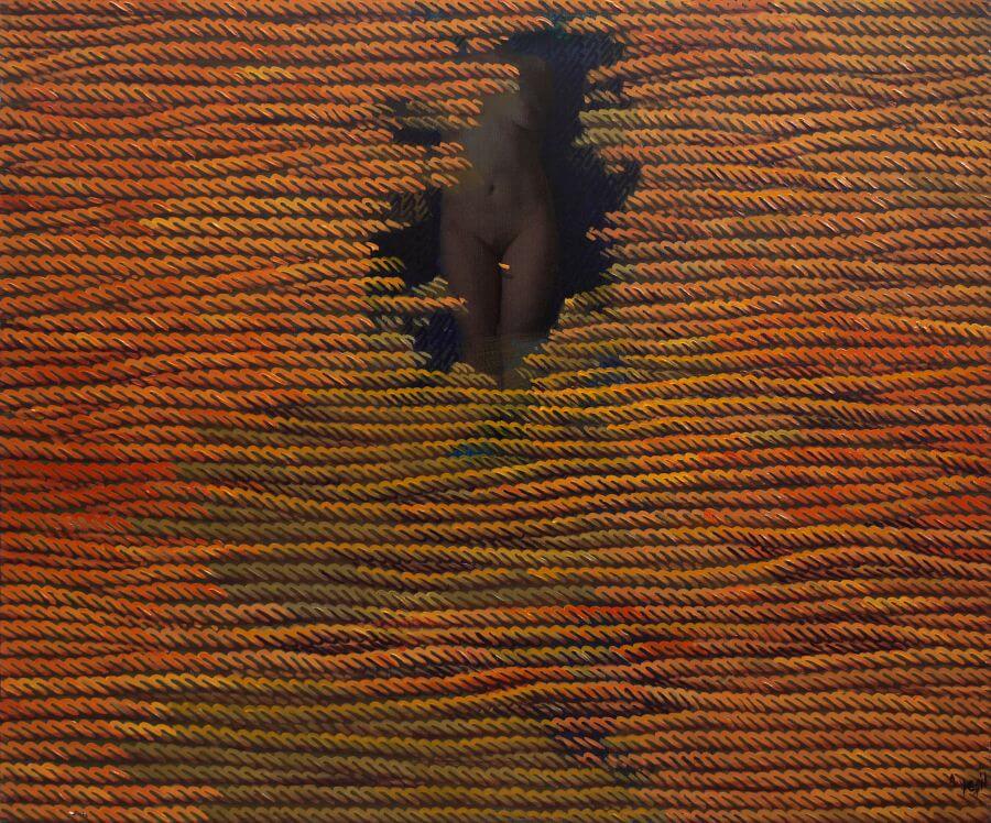 tarihsiz günlükler.5.undated diarles..2016.._120x100.cm.t.ü.yb. oil on canvas